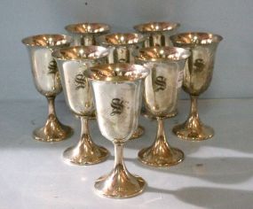 Set of Eight Sterling Goblets