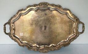 Silverplate Two Handle Oval Tray