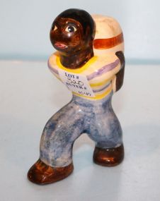 Shearwater Figurine of Man with Bail of Cotton, Signed and Dated '99