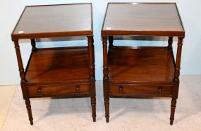 Pair Vintage Kittinger Two Tier Side Tables