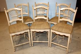 Set of Six "Shabby Chic" Bar Chairs