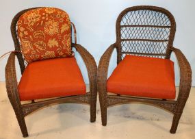 Pair "Wicker Style" Patio Chairs