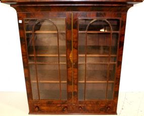 American Empire Mahogany Two Door Bookcase Top