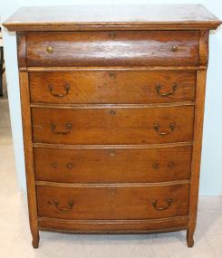 Oak Five Drawer Highboy Chest