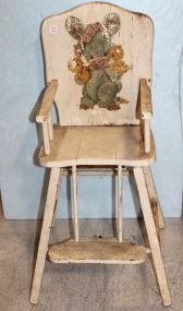 Child's Highchair with Rabbit Design