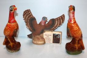 Three Wild Turkey Decanters