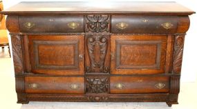 Early 20th Century Oak Carved Sideboard