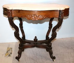 Rosewood Marble Top Parlor Table