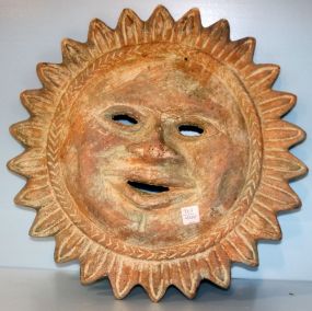 Pottery Sun Face Wall Plaque 19" , 19"