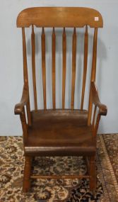 Large Early Pine Boston Rocker 23"w., 42"h.