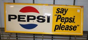 Vintage Say "Pepsi Please" Sign 30"w., 11"h.