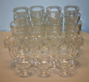 Ice Cream Parlor Glassware Ice Cream Parlor Glassware, clear; twelve ice cream float glasses (one with chip), four sundae glasses and three sherbert dishes