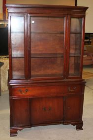 Mahogany Single Door Bracket Foot Breakfront Mahogany Single Door Bracket Foot Breakfront , 69"h., 42"w., 16"d.