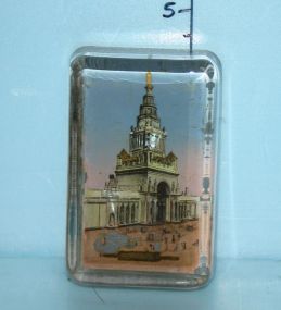 19th Century Reverse Painted Paperweight 19th Century Reverse Painted Paperweight