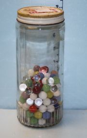 Jar of Multi-colored Marbles Jar of Multi-colored Marbles; Approximately 40-60