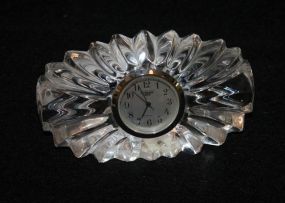 Gorham Lead Crystal Clock Gorham Lead Crystal Clock; 4 1/2" w., 3" h.