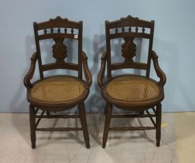 Two Victorian Cane Seat Side Chairs Two Victorian Can Seat Side Chairs; 18" w.