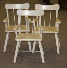 Child's White Arm Chairs Child's White Arm Chairs; 23"h.