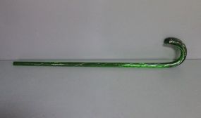 Vintage Green Glass Walking Cane Description: Vintage Green Glass Walking Cane; 35" l.