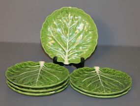 Set of Six Lettuce Shaped Dishes Description: Set of Six Lettuce Shaped Dishes, 8" dia., Faiancas Belo, Portugal 262/2