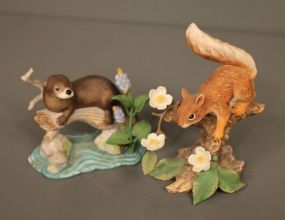 1996 Lenox Porcelain Figurine of River Otter along with 1989 Lenox Porcelain Figurine of Red Squirrel Description: 1996 Lenox Porcelain Figurine of River Otter (3" h.) along with 1989 Lenox Porcelain Figurine of Red Squirrel (6" h.)