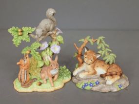 1995 Lenox Porcelain Figurine Group "Forest Friends" along with 1996 Lenox Porcelain "Cougar" Description: 1995 Lenox Porcelain Figurine Group "Forest Friends" (5 7/8" h.) along with 1996 Lenox Porcelain "Cougar" (3" h.)