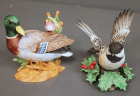 Two Lenox Limited Edition Porcelain Birds Description: Two Lenox Limited Edition Porcelain Birds; Mallard 3 1/2" h., and Chickadee 3 1/2" h.