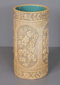 Weller Unmarked Umbrella Stand Description: Weller Unmarked Umbrella Stand, with floral design; 18" h.