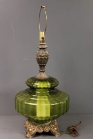 Green Colored Glass Lamp 1960 Description: Green Colored Glass Lamp 1960. 30" h.