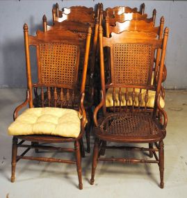 Eight Cane Dining Chairs Description: Eight Cane Dining Chairs; 41" h.