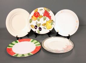 Group of Six Various Design Plates Description: Group of Six Various Design Plates; sizes ranging from 10 1/4" to 11" dia.