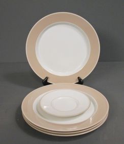 Set of 4 Dansk Dinner Plates and Concerto Allegro Pattern Saucer Description: Set of 4 Dansk Dinner Plates and Concerto Allegro pattern saucer; Plates, 10 3/4"dia. Saucer, 6 1/4"dia.