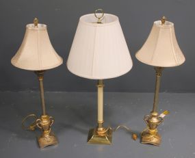 Decorative Lamps Description: Decorative Lamps, Pair of Lamps, and One lamp; 35"h