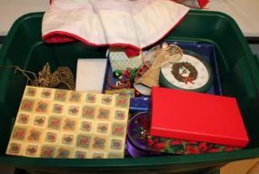 Miscellaneous Christmas Decorations Description: Miscellaneous Christmas Decorations; angels, boxes, clock and others