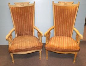 Pair Vintage Arm Chairs 28" w., 22" d., 51" h.