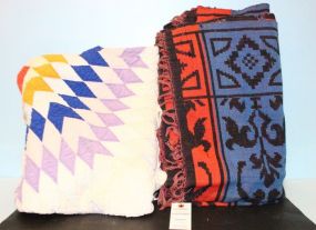 Antique Coverlet and Antique Quilt