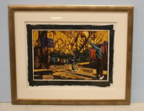Limited Edition Serigraph "Dirt Court" 12/325 Signed H.C. Porter 32 1/2" w., 26 1/2" h.