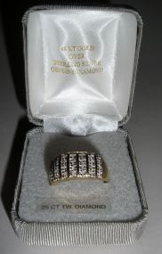 18K yellow gold plated ring 25 pts. T/W.