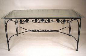 Glass Top Iron Patio Table