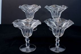Set of Four Clear Glass Sherberts