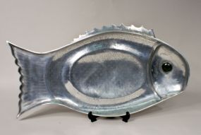 1975 Arthur Court Large Aluminum Fish Tray w/ Jade