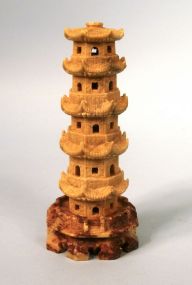 Chinese Carved Soapstone Pagoda