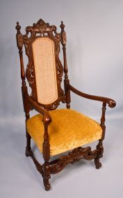 English Walnut Carved Jacobean Arm Chair