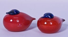Pair of Iittala Glass Birds by Oiva Toikka