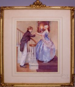 Print of Couple Retiring for Evening