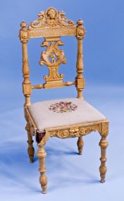 Gothic Side Chair carved with Winged Griffins