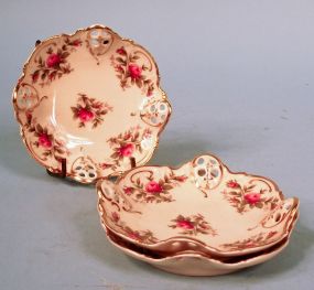 Set of 3 Rosenthal Ivory "Moss Rose" Reticulated N