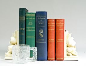 Pair of Magnolia Blossom Bookends, 5 Great Books,