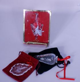 3 Crystal Ornaments:  Lenox "Bless Our Home", Gorh
