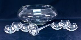Riekes Crisa "Moderno" 14pc Crystal Punch Bowl Set